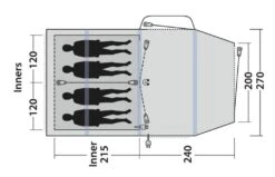 Outwell Rosedale 4PA Air Tent -Wild Trek Gear 111178 rosedale 4pa drawing floorplan3