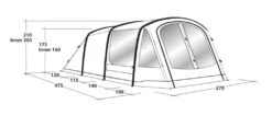 Outwell Rosedale 4PA Air Tent -Wild Trek Gear 111178 rosedale 4pa drawing perspective2