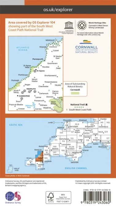 Redruth & St Agnes OS Explorer Map 104 2 Redruth & St Agnes OS Explorer Map 104 - Image 2