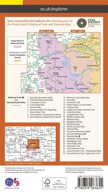 The Peak District - Dark Peak Area Explorer Leisure Map 1 2 The Peak District - Dark Peak Area Explorer Leisure Map 1 - Image 2