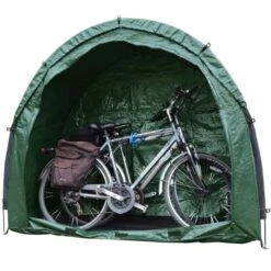 Tidy Tent Bike Cave -Wild Trek Gear bike cave door detached with 2 bikes front view dscn6292