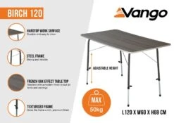 Vango Birch 120 Table 10 Vango Birch 120 Table -Wild Trek Gear birch 120 infographic medium