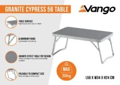 Vango Cypress 56 Camping Table 11 Vango Cypress 56 Camping Table -Wild Trek Gear granite cypress 56 infographic medium