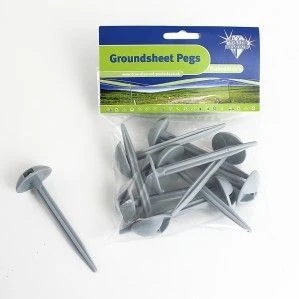 Blue Diamond 10x Grey Plastic Groundsheet Pegs 2 Blue Diamond 10x Grey Plastic Groundsheet Pegs - Image 2