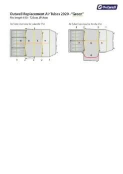 Outwell Air Repair Tube Green 610cm - 725cm 11 Outwell Air Repair Tube Green 610cm - 725cm -Wild Trek Gear outwell tube kit green