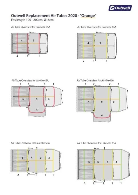 Outwell Air Repair Tube Orange 105cm - 200cm 4 Outwell Air Repair Tube Orange 105cm - 200cm - Image 4