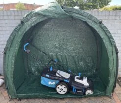 Tidy Tent Bike Cave -Wild Trek Gear tidytent with lawnmower