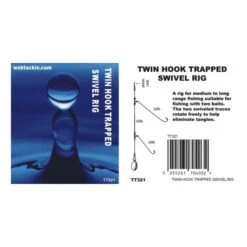 WSB Twin Hook Trapped Swivel Rig X 1 Pack Of 5 5 WSB Twin Hook Trapped Swivel Rig X 1 Pack Of 5 -Wild Trek Gear tt321 1