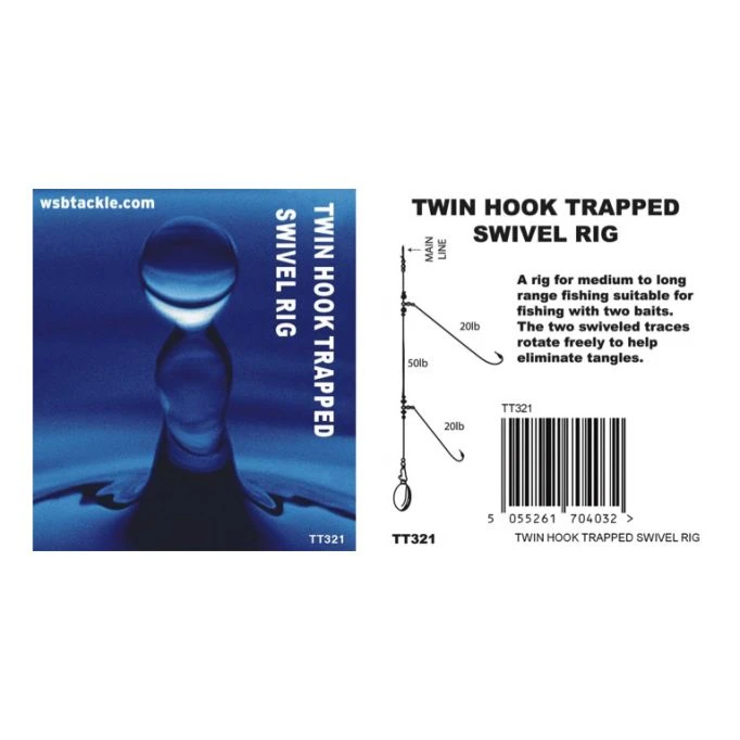 WSB Twin Hook Trapped Swivel Rig X 1 Pack Of 5 3 WSB Twin Hook Trapped Swivel Rig X 1 Pack Of 5 - Image 3