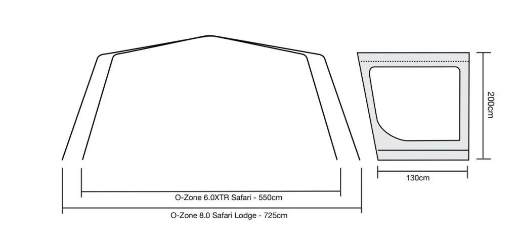 Outdoor Revolution Ozone 6.0 XTR Safari Side Sun Wing 2 Outdoor Revolution Ozone 6.0 XTR Safari Side Sun Wing - Image 2